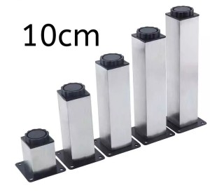 pied de canapé carré 10cm en acier inoxydable 200pcs/ctn