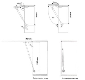 Piston à gaz 60N,80N,100N  Armoire Charnières pour armoire de cuisine Poignée de porte 100pcs/ctn